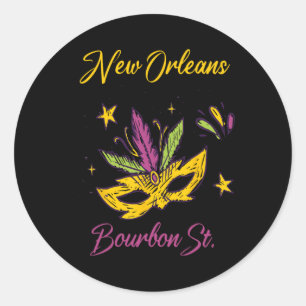Sticker Rond Rue Bourbon Quartier Français La Nouvelle-Orléans 
