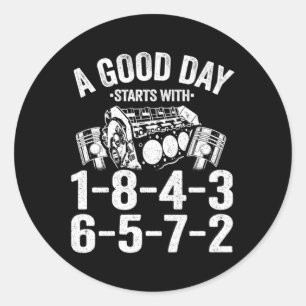 Sticker Rond Rue De Jour Avec 1-8-4-3-6-5-7-2 Garage De Command