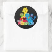 Sticker Rond Rue Sésame | Amis sésame (Sac)