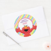 Sticker Rond Rue Sésame | Anniversaire d'Elmo Girl (Enveloppe)