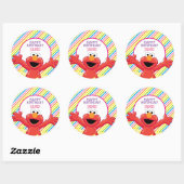 Sticker Rond Rue Sésame | Anniversaire d'Elmo Girl (Feuille)