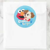 Sticker Rond Rue Sésame | Badge Elmo & Tango (Sac)