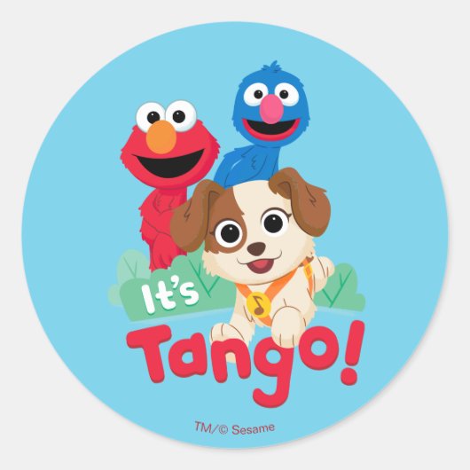 Sticker Rond Rue Sésame | C'est Tango avec Elmo & Grover (Devant)