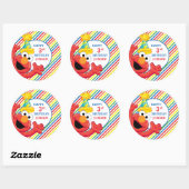 Sticker Rond Rue Sésame | Elmo - Anniversaire Arc-en-ciel (Feuille)