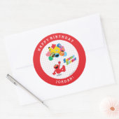 Sticker Rond Rue Sésame | Elmo & Copains Anniversaire (Enveloppe)