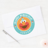 Sticker Rond Rue Sésame | Elmo - Cupcake & Confetti Anniversair (Enveloppe)
