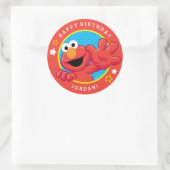 Sticker Rond Rue Sésame | Elmo - Polka Dot & Stars Anniversaire (Sac)
