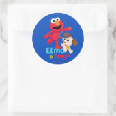 Sticker Rond Rue Sésame | Elmo & Tango en course (Sac)
