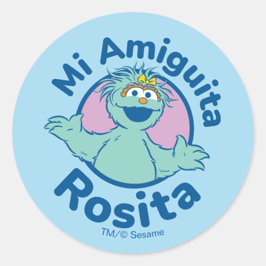 Sticker Rond Rue Sésame | Mi Amiguita Rosita (Devant)