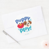 Sticker Rond Rue Sésame | Puppy Play Elmo & Tango (Enveloppe)