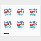 Sticker Rond Rue Sésame | Puppy Play Elmo & Tango (Feuille)