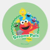 Sticker Rond Rue Sésame | Sesame Pals depuis 1969 (Devant)