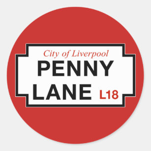 Sticker Rond Ruelle de penny, plaque de rue, Liverpool, R-U