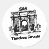Sticker Rond Rues intemporelles incroyables (Devant)