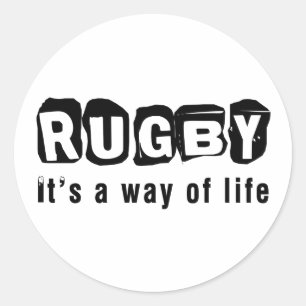 Sticker Rond Rugby c'est un mode de vie