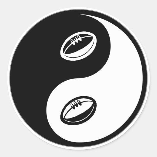 Sticker Rond Rugby de Yin Yang (Devant)