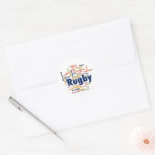 Sticker Rond Rugby Word Cloud (Enveloppe)