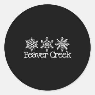 Sticker Rond ruisseau de castor colorado skieur ski flocons de