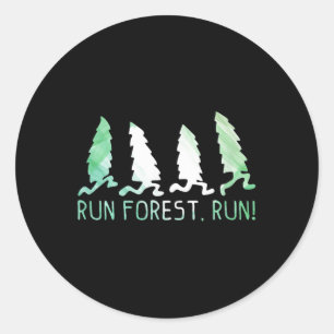 Sticker Rond Run Forest Run Chemt Forest Trees De l'environneme