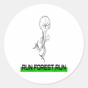 Sticker Rond Run Forest Run Funny Sustainability De l'environne
