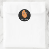 Sticker Rond Run N Raisin Funny Food Pun Dark BG (Sac)