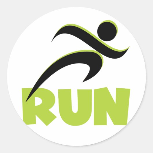 Sticker Rond RUN vert ressort (Devant)