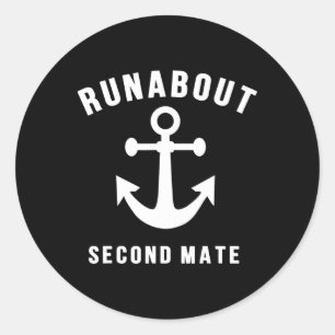 Sticker Rond Runabout Second Mate Petit Bateau Amateur de batea
