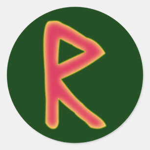 Sticker Rond rune Raidho Futhark