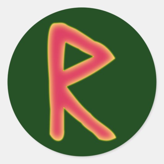 Sticker Rond rune Raidho Futhark (Devant)