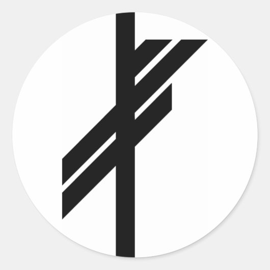 Sticker Rond Rune Viking - Chance - noir (Devant)