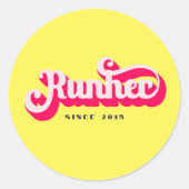 Sticker Rond Runher Runher Runher Pink Bold Retro Font Motivati (Devant)