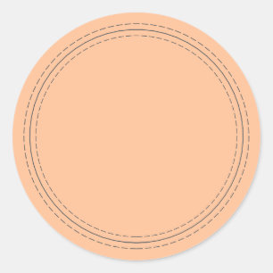 Sticker Rond Rural Fait Maison Simple Pâtes Orange pour Écrire