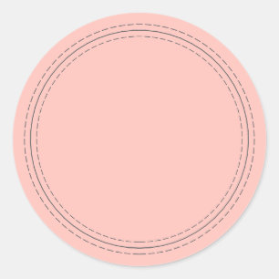 Sticker Rond Rural Fait Maison Simple Rose Pâle Écrivez Sur