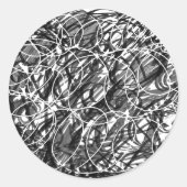 Sticker Rond Rush of Time Abstract Doodle (Devant)
