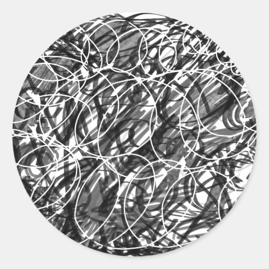 Sticker Rond Rush of Time Abstract Doodle (Devant)