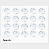Sticker Rond Russe aquarelle Aqua Lilac Feuilles (Feuille)
