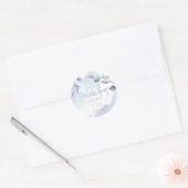 Sticker Rond Russe aquarelle Aqua Lilac Feuilles (Enveloppe)