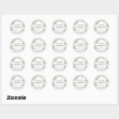 Sticker Rond Russe Aquarelle Eucalyptus Mariage de couronne (Feuille)