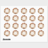 Sticker Rond Russe Beige Brown Érable Feuille Mariage d'automne (Feuille)