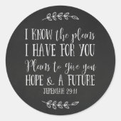 Sticker Rond Russe Bible chrétienne Verse Chalkboard Typographi (Devant)