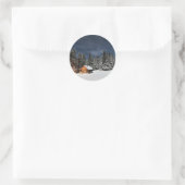 Sticker Rond Russe Cabine neige hiver (Sac)