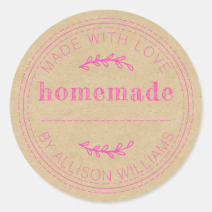 Sticker Rond Russe fait maison de la confiture de produits conf