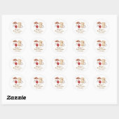 Sticker Rond Russe moderne Boho Western Cowboy Baby shower (Feuille)