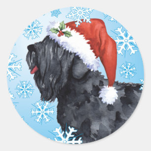 Sticker Rond Russe noir heureux Terrier de Howliday
