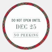 Sticker Rond Russe Plaid Noël Rouge Vert Stewart Tartan (Devant)