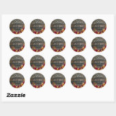 Sticker Rond Russe Rose et Aster (Feuille)