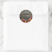 Sticker Rond Russe Rose et Aster (Sac)