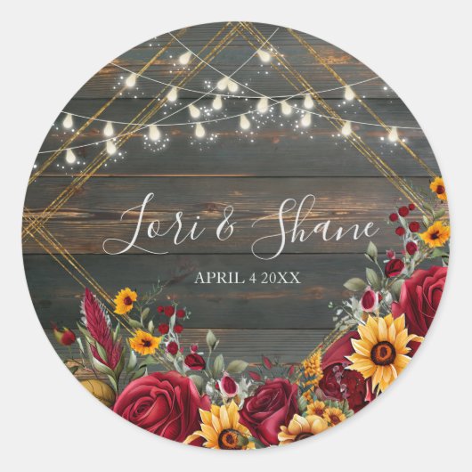 Sticker Rond Russe Rose et Aster (Devant)