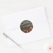 Sticker Rond Russe Rose et Aster (Enveloppe)