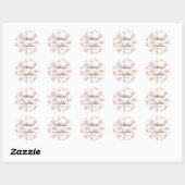 Sticker Rond Russe Terracotta Beige Ginkgo Mariage feuille (Feuille)